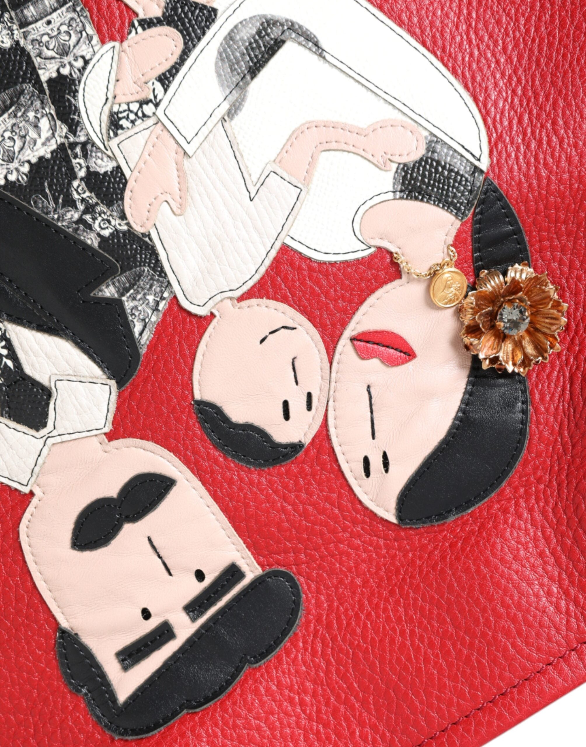 Dolce & Gabbana Kırmızı Deri #DGFamily Patch Tote Çanta